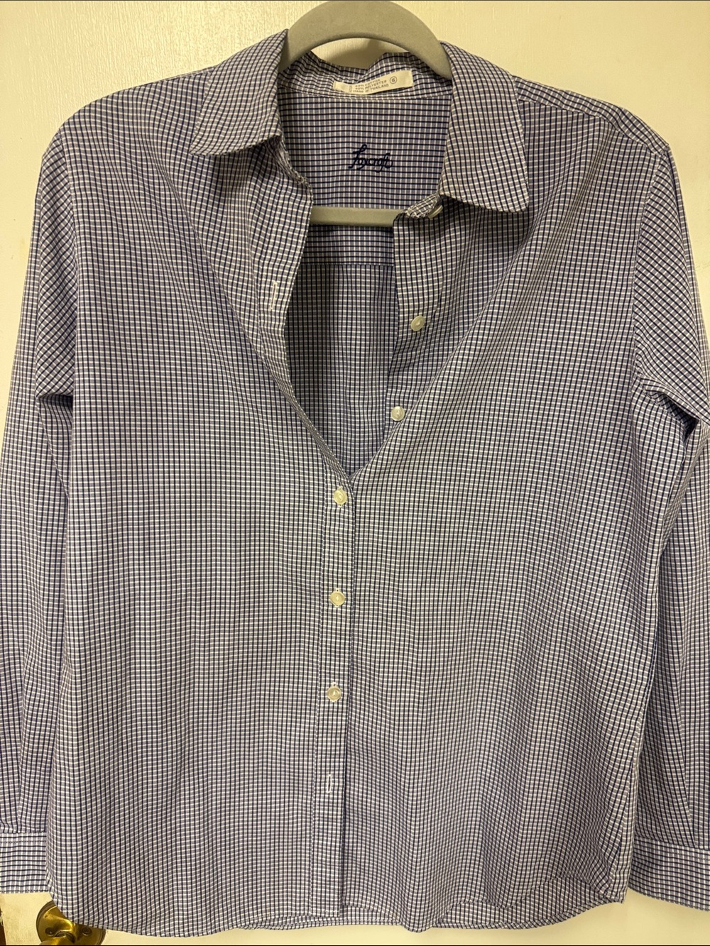 Foxcraft women’s Blue Gingham Dress Shirt